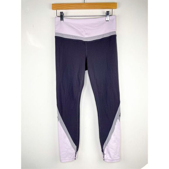Athleta Powervita Elevation 7/8 Leggings Spring Night Purple Grey‎ Size S - Picture 2 of 13